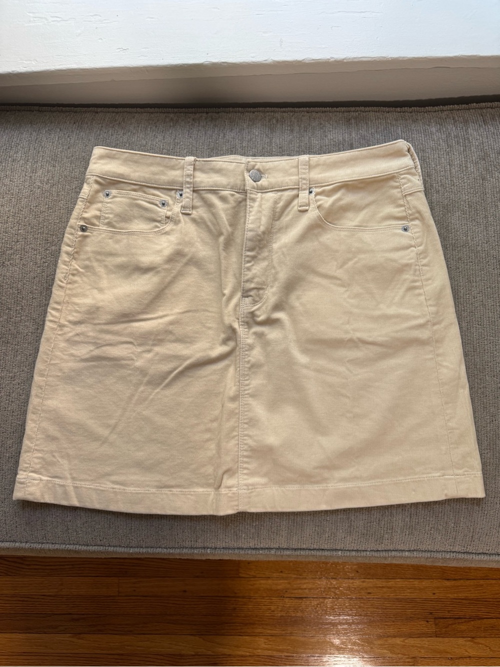 J. Crew Ecru Corduroy Mini Skirt